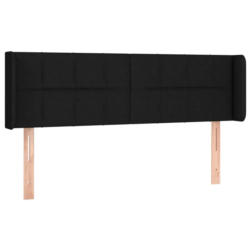 Galvūgalis su LED, juodos spalvos, 147x16x78/88cm, audinys