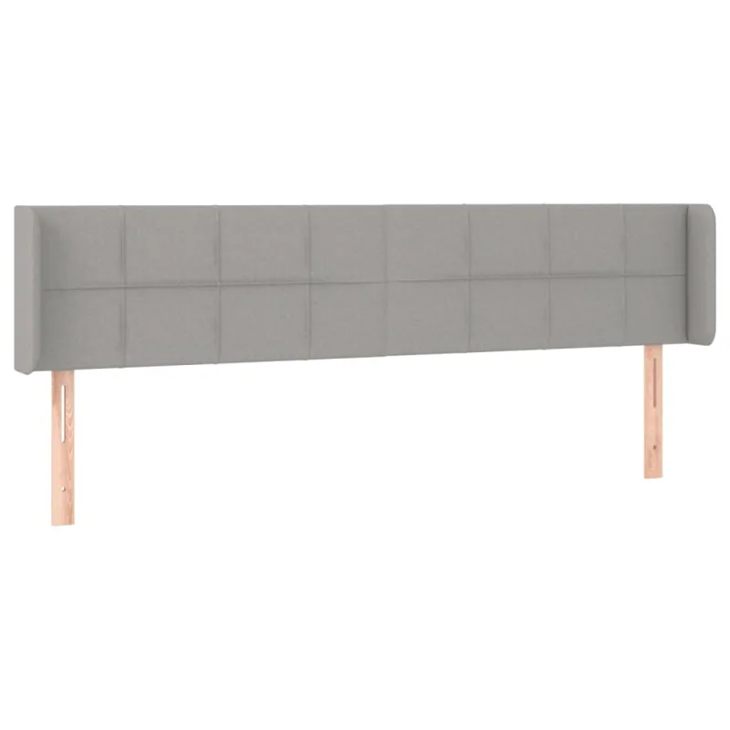Galvūgalis su LED, šviesiai pilkas, 163x16x78/88cm, audinys