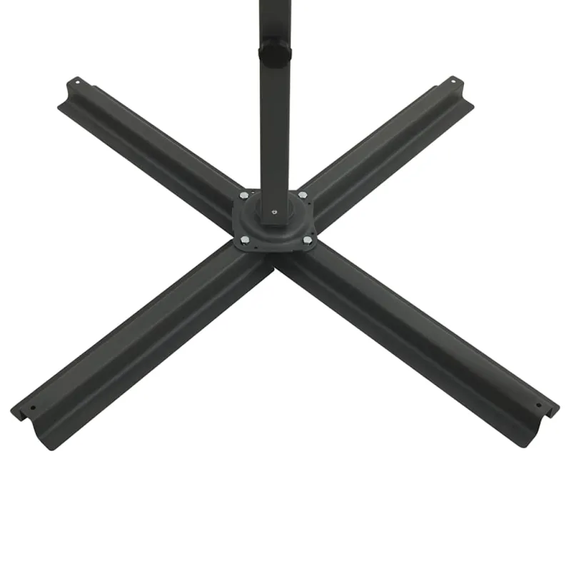 Gembinis skėtis su stulpu ir LED lemputėmis, raudonas, 250cm