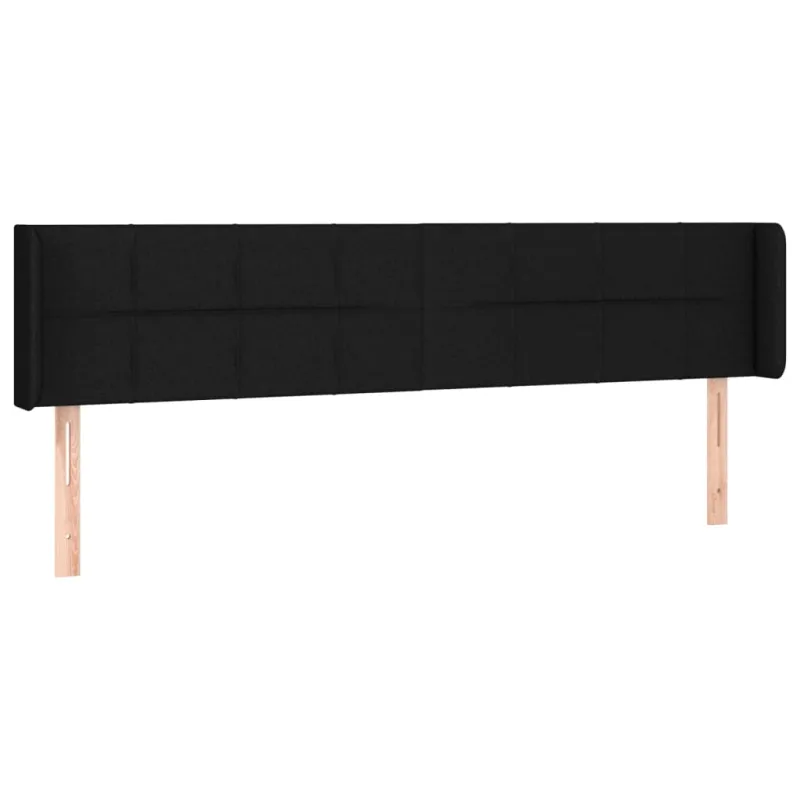Galvūgalis su LED, juodos spalvos, 203x16x78/88cm, audinys