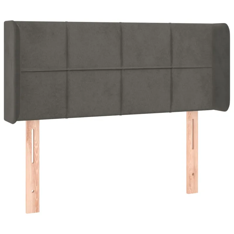 Galvūgalis su LED, tamsiai pilkas, 93x16x78/88cm, aksomas