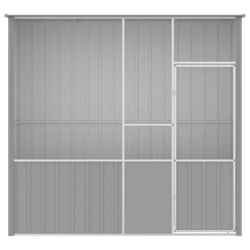 Paukščių narvas, pilkas, 215x78x200cm, galvanizuotas plienas