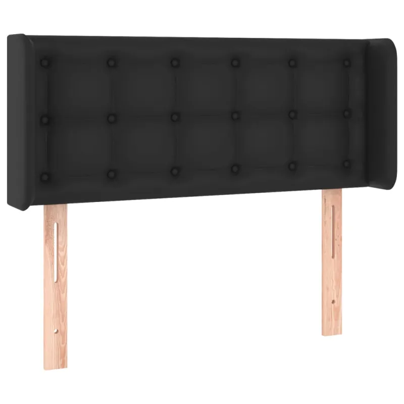 Galvūgalis su LED, juodos spalvos, 83x16x78/88cm, dirbtinė oda