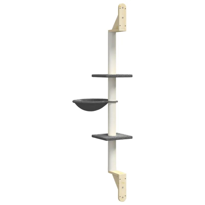 Draskyklė katėms su draskymo stovu, tamsiai pilka, 142,5cm