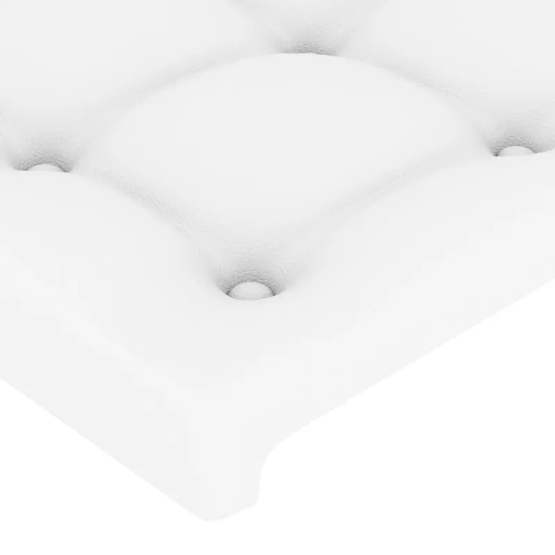 Galvūgalis su LED, baltos spalvos, 103x16x78/88cm, dirbtinė oda