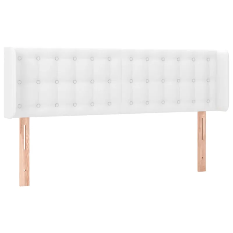 Galvūgalis su LED, baltos spalvos, 147x16x78/88cm, dirbtinė oda