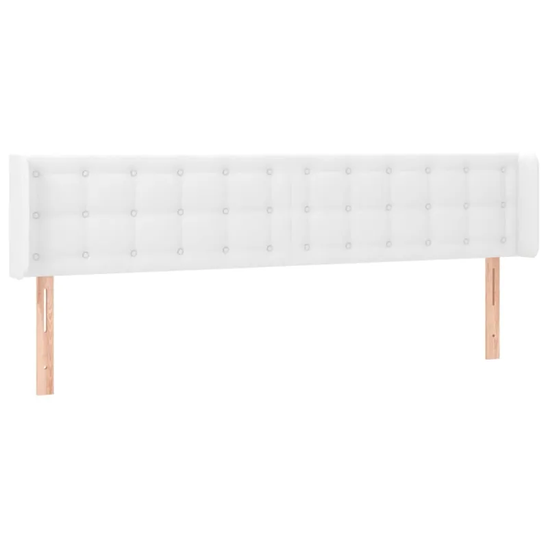 Galvūgalis su LED, baltos spalvos, 163x16x78/88cm, dirbtinė oda