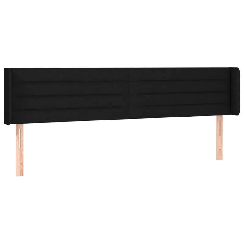 Galvūgalis su LED, juodos spalvos, 163x16x78/88cm, audinys