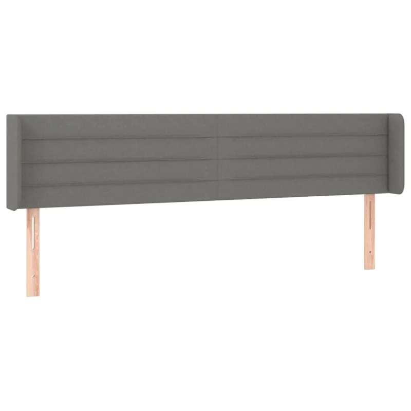 Galvūgalis su LED, tamsiai pilkas, 203x16x78/88cm, audinys