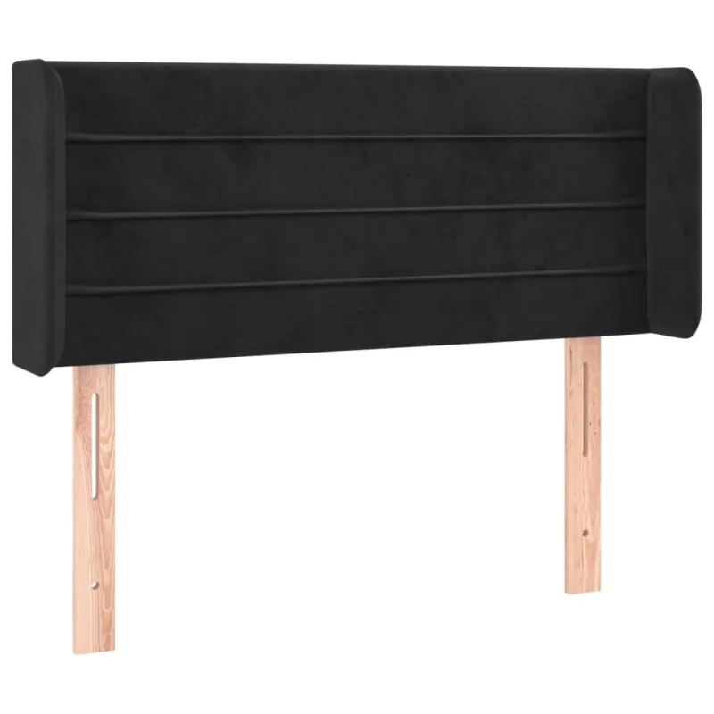 Galvūgalis su LED, juodos spalvos, 83x16x78/88cm, aksomas
