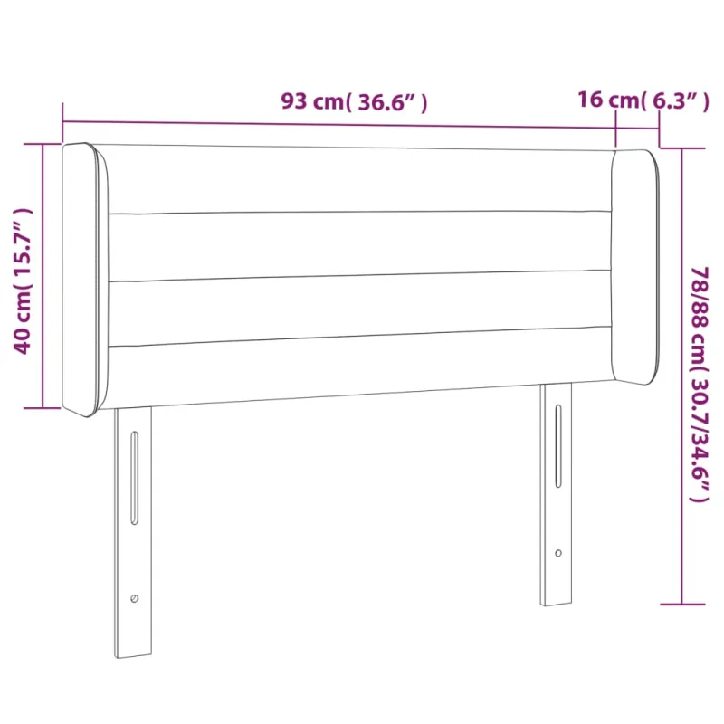 Galvūgalis su LED, rožinės spalvos, 93x16x78/88cm, aksomas