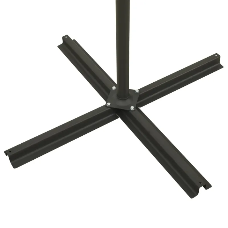 Gembinis skėtis su stulpu ir LED lemputėmis, raudonas, 300cm