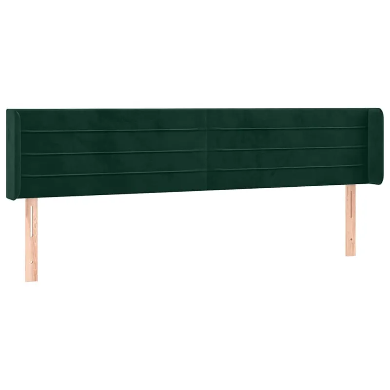 Galvūgalis su LED, tamsiai žalias, 203x16x78/88cm, aksomas
