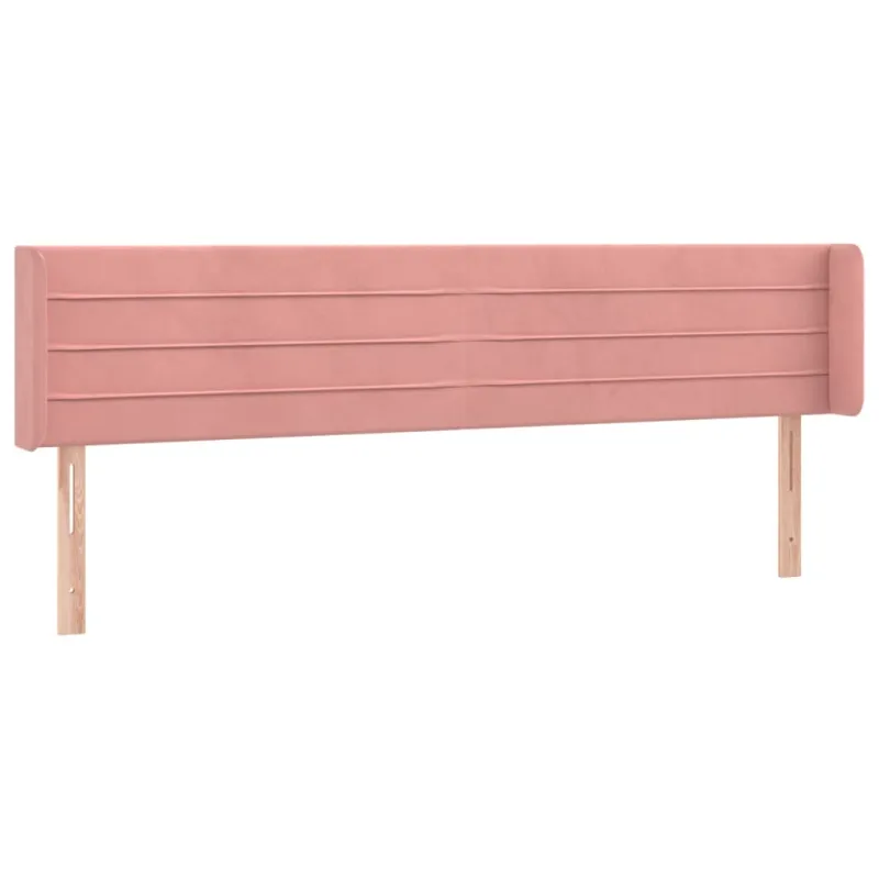 Galvūgalis su LED, rožinės spalvos, 203x16x78/88cm, aksomas