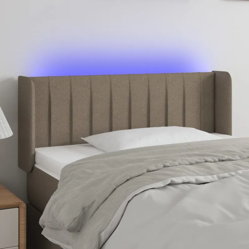 Galvūgalis su LED, taupe spalvos, 83x16x78/88cm, audinys