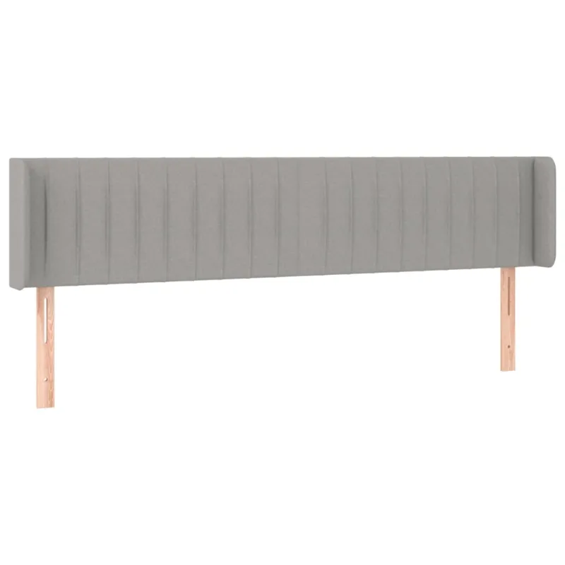Galvūgalis su LED, šviesiai pilkas, 203x16x78/88cm, audinys