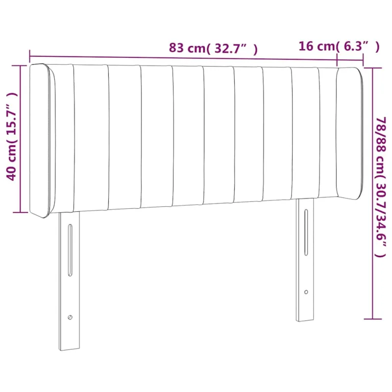 Galvūgalis su LED, tamsiai mėlynas, 83x16x78/88cm, aksomas