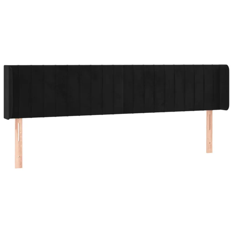 Galvūgalis su LED, juodos spalvos, 163x16x78/88cm, aksomas