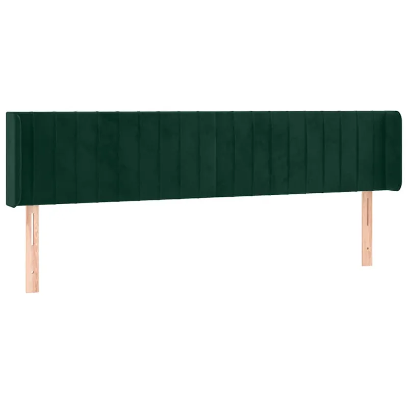 Galvūgalis su LED, tamsiai žalias, 163x16x78/88cm, aksomas