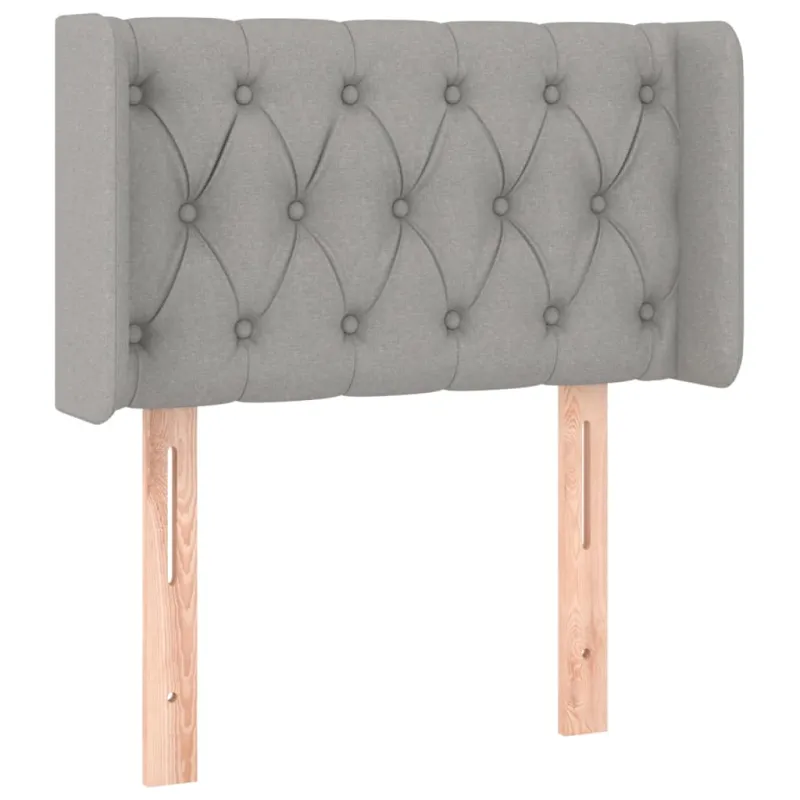 Galvūgalis su LED, šviesiai pilkas, 83x16x78/88cm, audinys