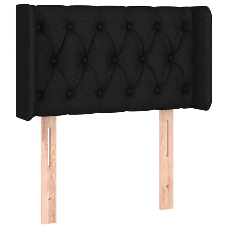Galvūgalis su LED, juodos spalvos, 83x16x78/88cm, audinys