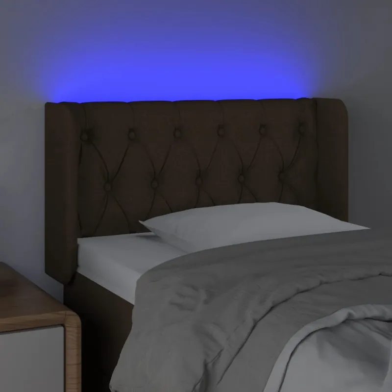 Galvūgalis su LED, juodos spalvos, 83x16x78/88cm, audinys