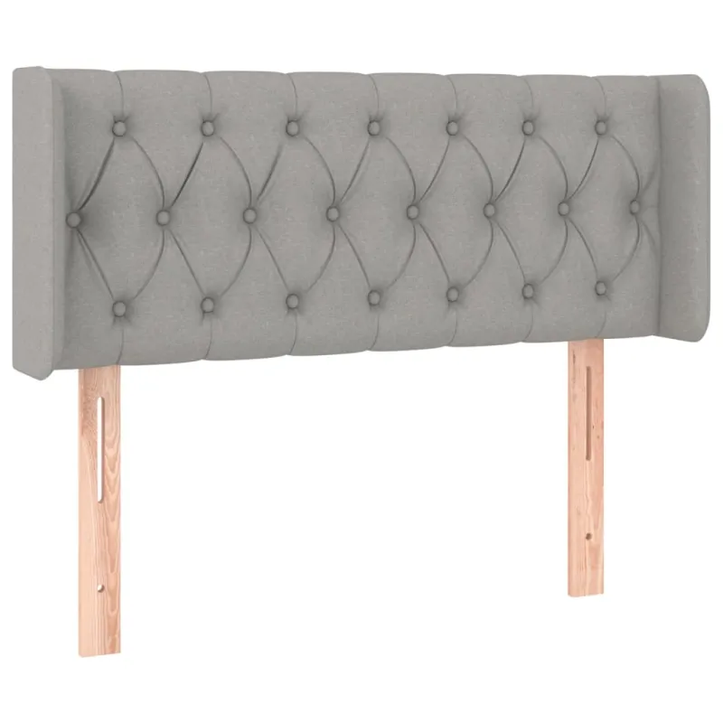 Galvūgalis su LED, šviesiai pilkas, 93x16x78/88cm, audinys