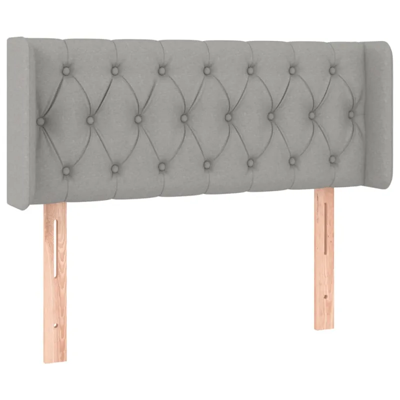 Galvūgalis su LED, šviesiai pilkas, 103x16x78/88cm, audinys