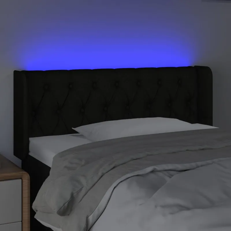Galvūgalis su LED, juodos spalvos, 103x16x78/88cm, audinys