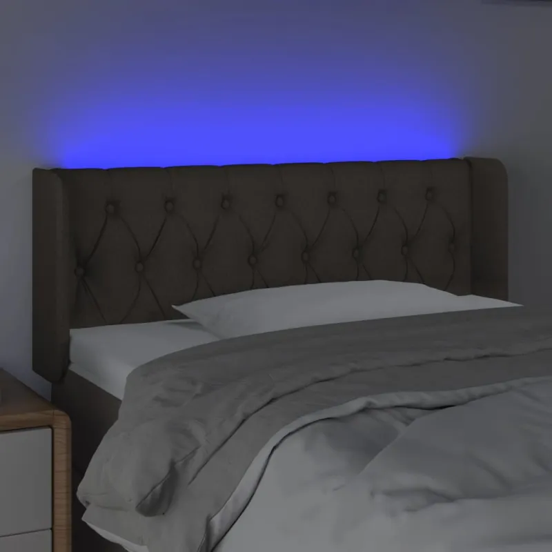 Galvūgalis su LED, taupe spalvos, 103x16x78/88cm, audinys