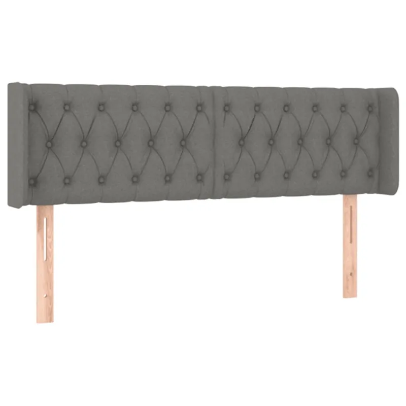 Galvūgalis su LED, tamsiai pilkas, 147x16x78/88cm, audinys