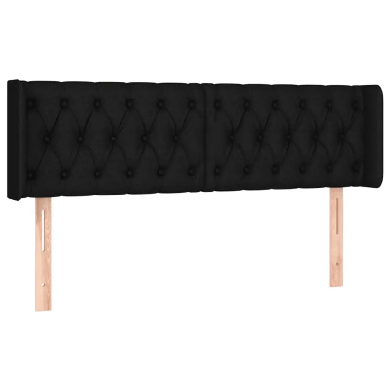 Galvūgalis su LED, juodos spalvos, 147x16x78/88cm, audinys