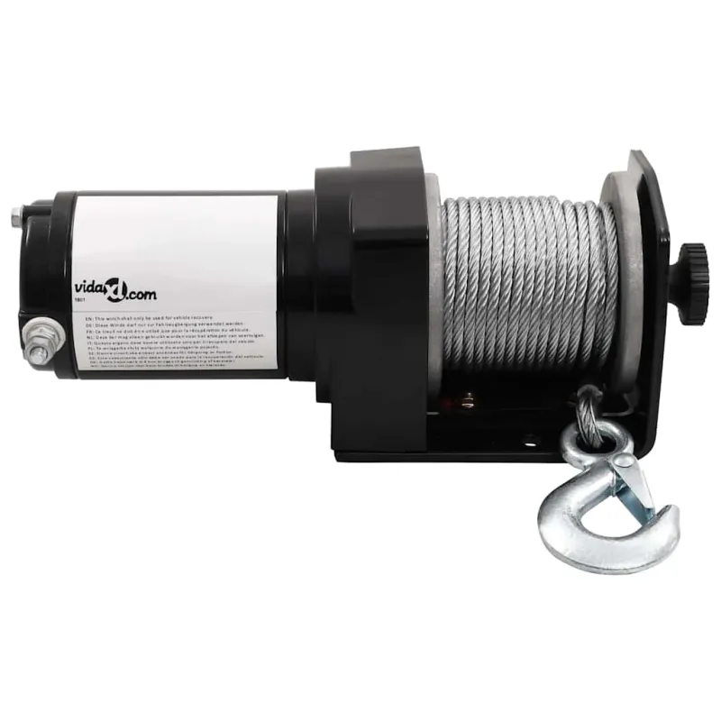 12 V Elektrinė gervė, 1 360 kg, su montavimo plokšte ir lūpa