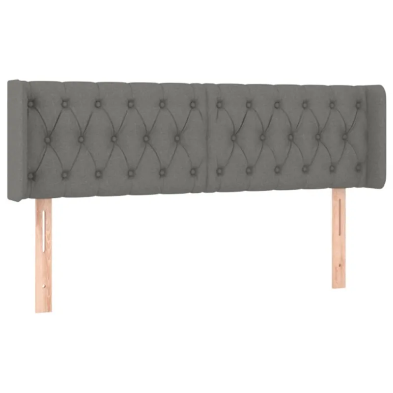Galvūgalis su LED, tamsiai pilkas, 163x16x78/88cm, audinys