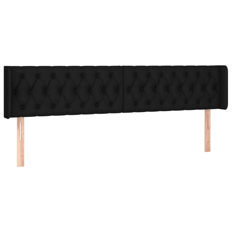Galvūgalis su LED, juodos spalvos, 183x16x78/88cm, audinys