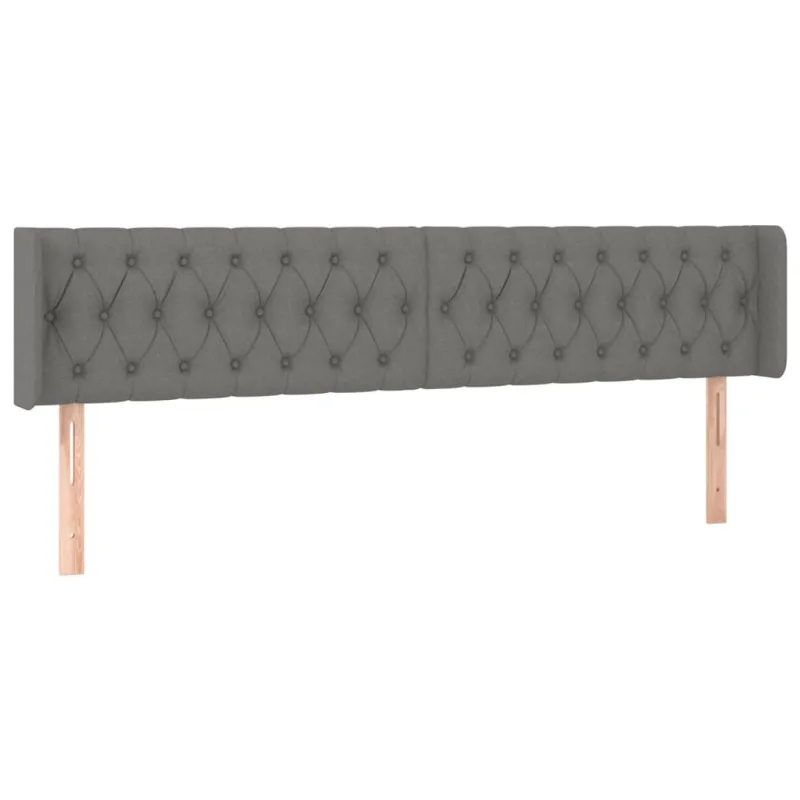 Galvūgalis su LED, tamsiai pilkas, 203x16x78/88cm, audinys