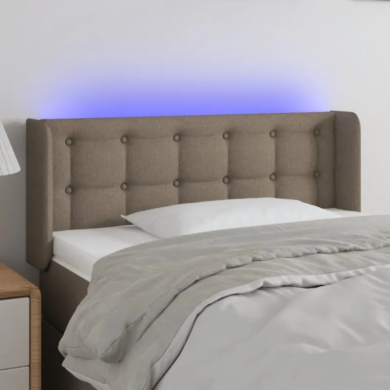 Galvūgalis su LED, taupe spalvos, 83x16x78/88cm, audinys