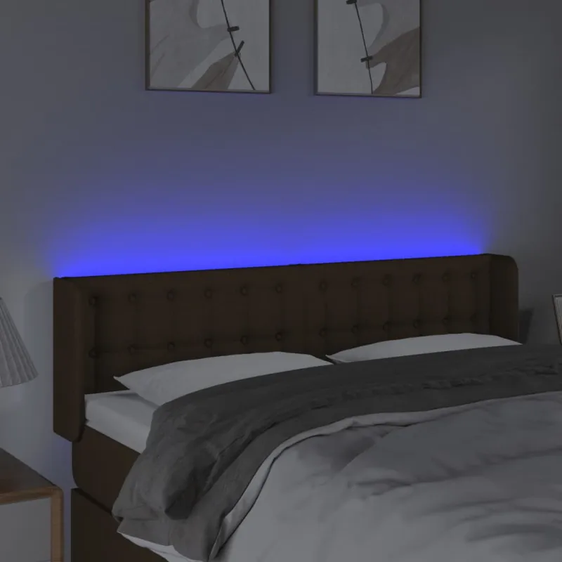 Galvūgalis su LED, tamsiai rudos spalvos, 147x16x78/88cm