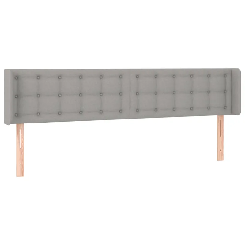 Galvūgalis su LED, šviesiai pilkas, 183x16x78/88cm, audinys