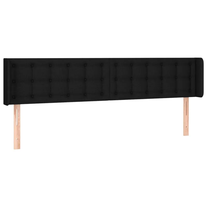 Galvūgalis su LED, juodos spalvos, 183x16x78/88cm, audinys