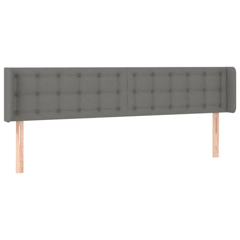 Galvūgalis su LED, tamsiai pilkas, 203x16x78/88cm, audinys