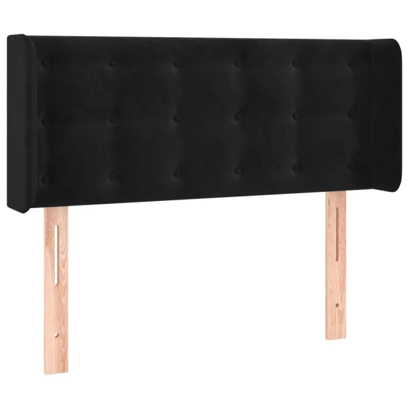 Galvūgalis su LED, juodos spalvos, 103x16x78/88cm, aksomas