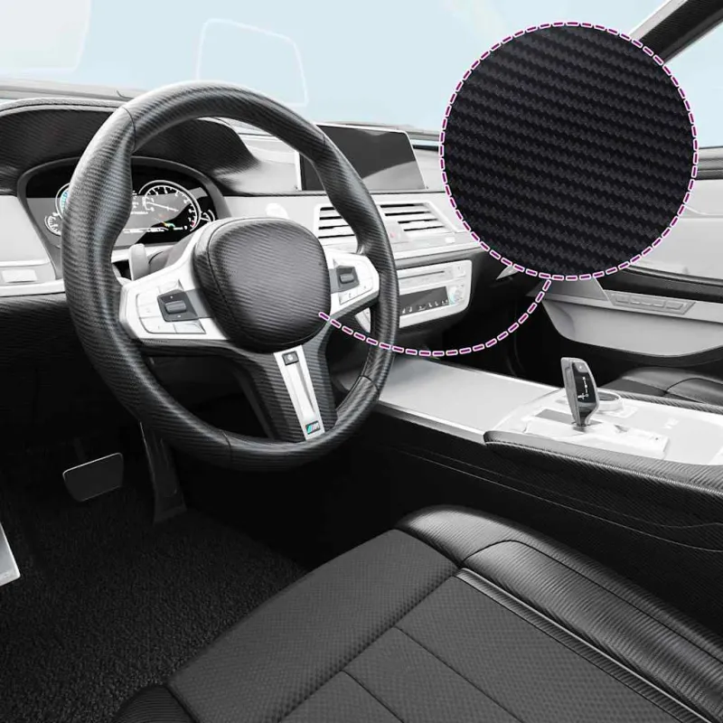 3D Automobilio plėvelės, 2vnt., juodos, 100x150cm+50x150cm