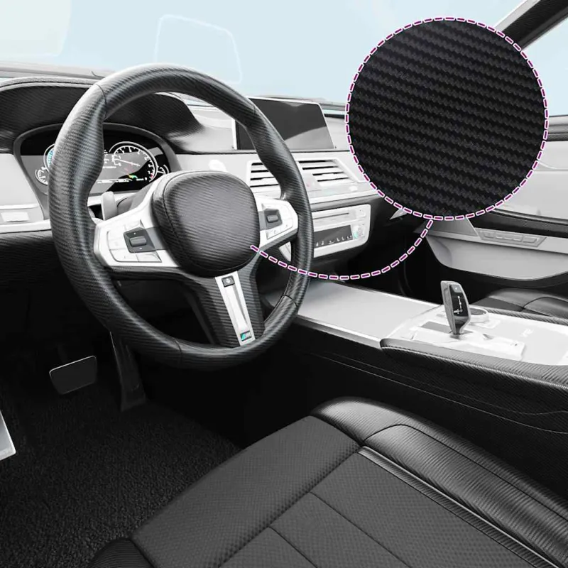 3D Automobilio plėvelės, 2vnt., juodos spalvos, 100x150cm