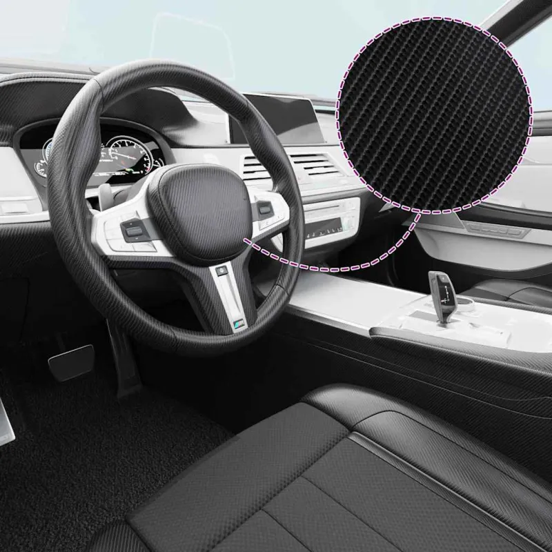 4D Automobilio plėvelės, 2vnt., juodos, 100x150cm+50x150cm