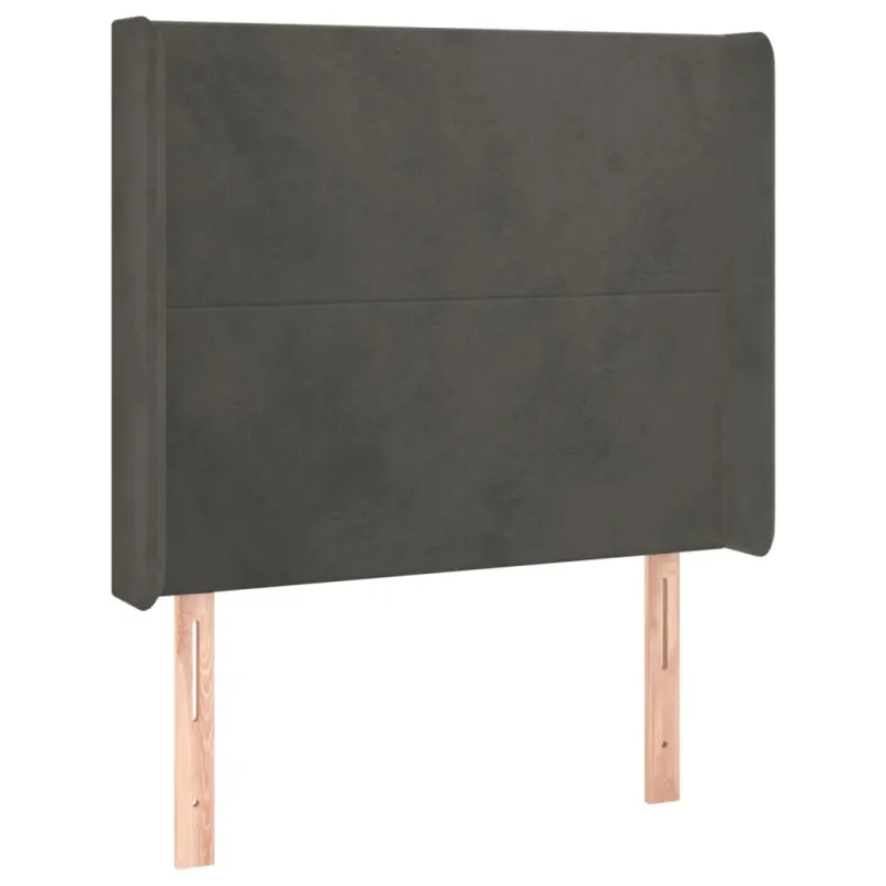Galvūgalis su LED, tamsiai pilkas, 83x16x118/128cm, aksomas