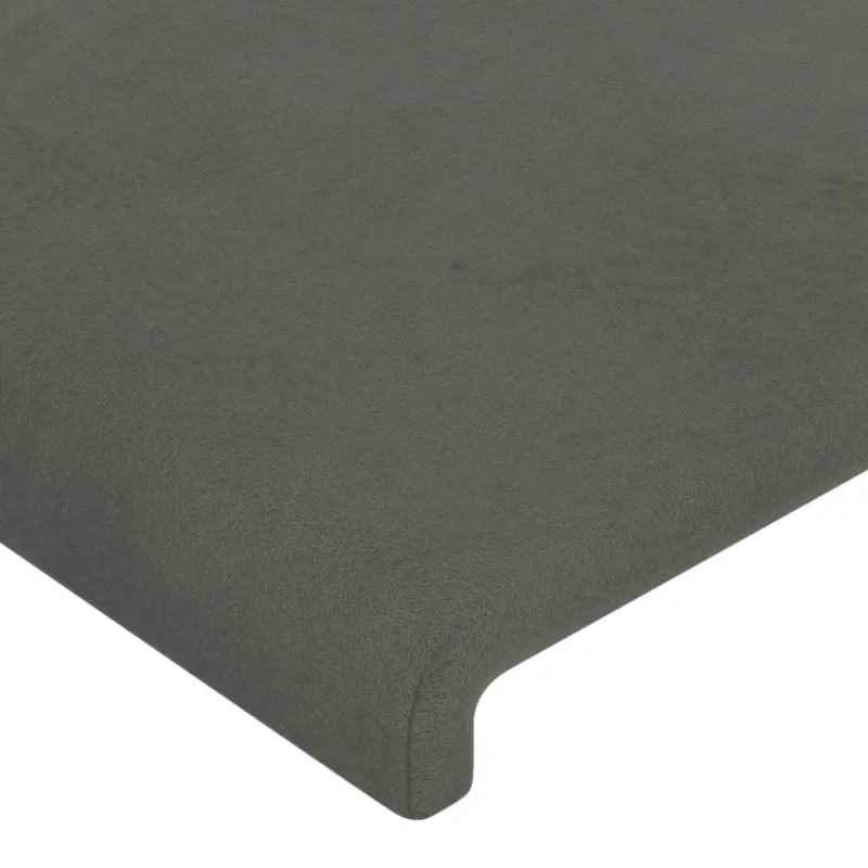 Galvūgalis su LED, tamsiai pilkas, 103x16x118/128cm, aksomas