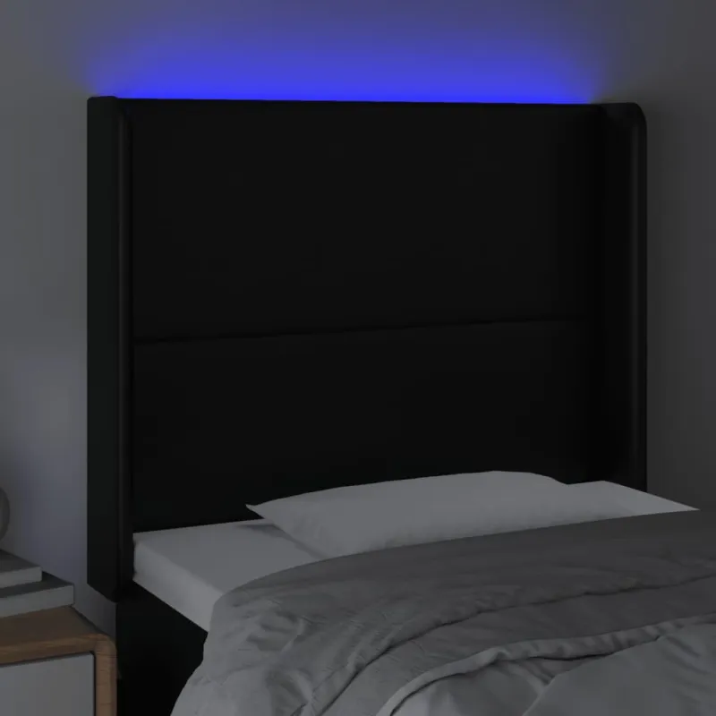 Galvūgalis su LED, juodos spalvos, 93x16x118/128 cm