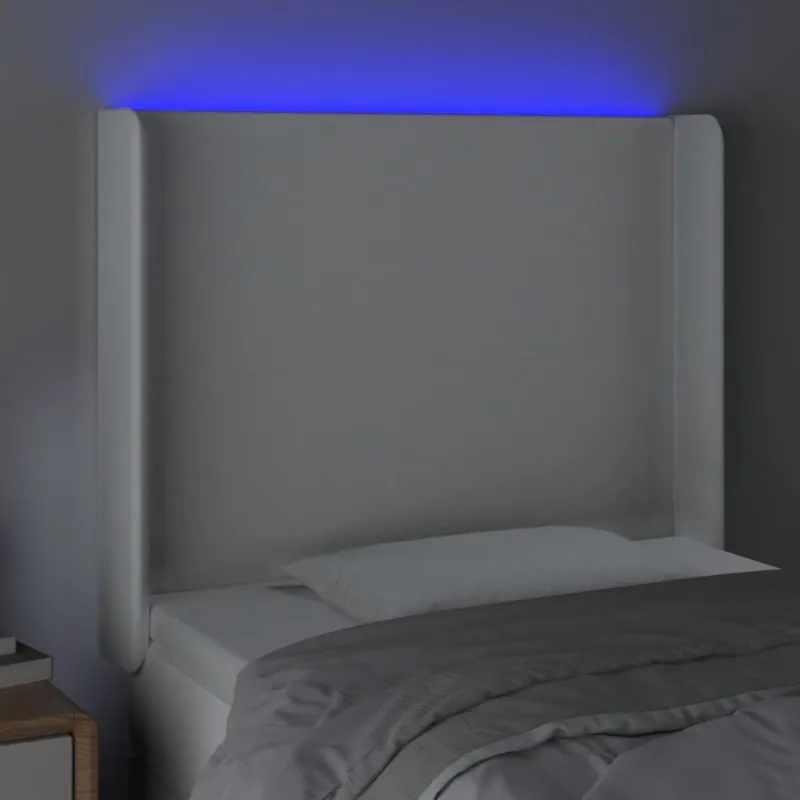 Galvūgalis su LED, baltos spalvos, 93x16x118/128 cm