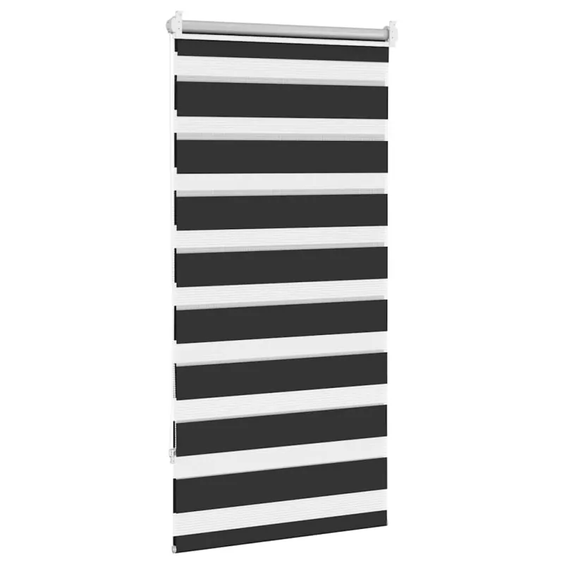 Zebra žaliuzė, 60,9x120 cm, audinys, plotis 56,7 cm, juodos spalvos
